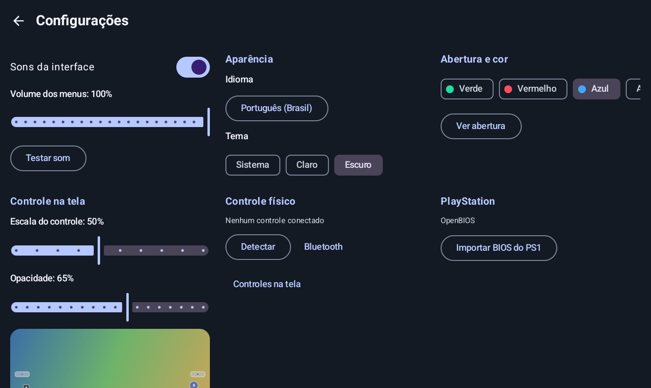 Console Go no tablet: configurações e personalização
